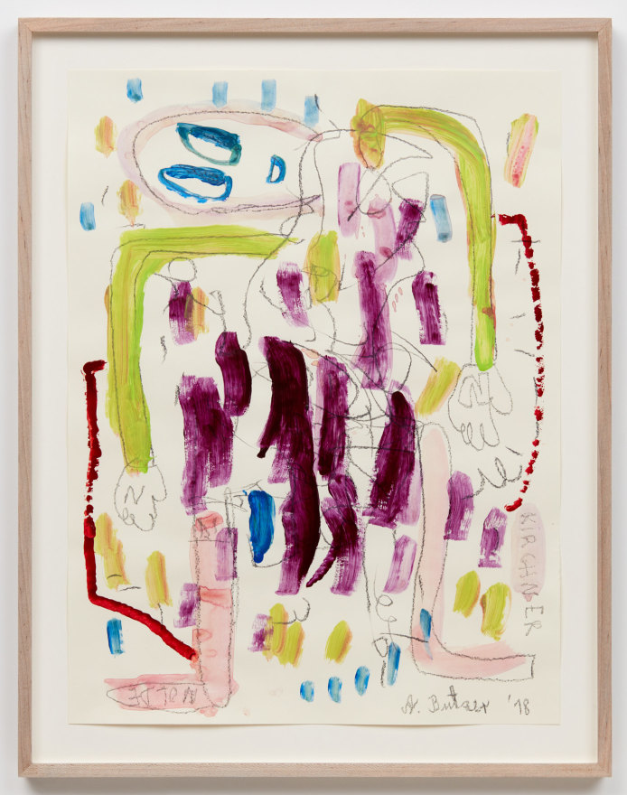 Andr&eacute; Butzer, Untitled, 2018, Watercolor and graphite on paper, 24 x 18 in (61 x 45.7 cm), AB18.042
