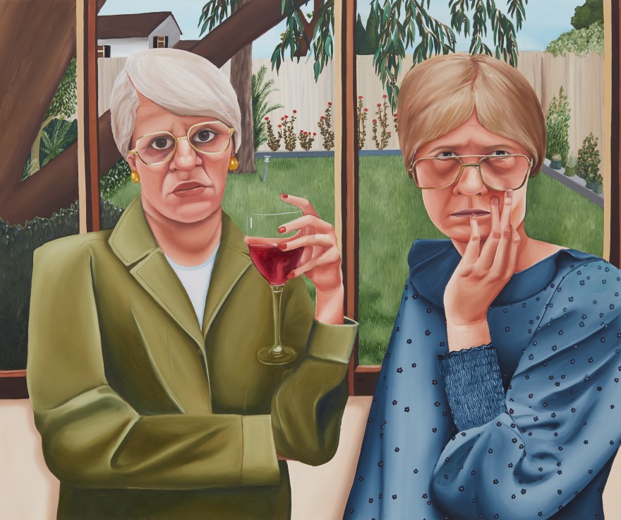 Madeleine Pfull, Gossipers, 2018 Oil on canvas 60 x 72 in 152.4 x 182.9 cm (MP18.010)