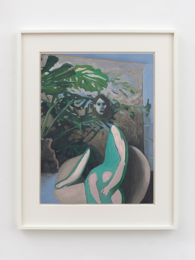 Jonathan Wateridge Interior with Plants, 2025 Oil on paper 31 x 24 3/4 x 1 5/8 in (framed) 78.7 x 62.9 x 4.1 cm (framed) (JWA25.029)
