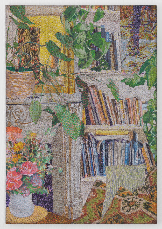 Gregory Hodge Interior with Plants, 2024 Acrylic on linen 90 1/2 x 63 in 230 x 160 cm (GHO24.010)