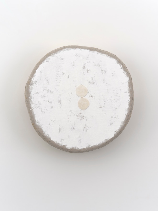 Otis Jones Two Wonky Circles Touching, 2024 Acrylic on linen on wood 20 x 20 x 5 in 50.8 x 50.8 x 12.7 cm (OJO24.015)