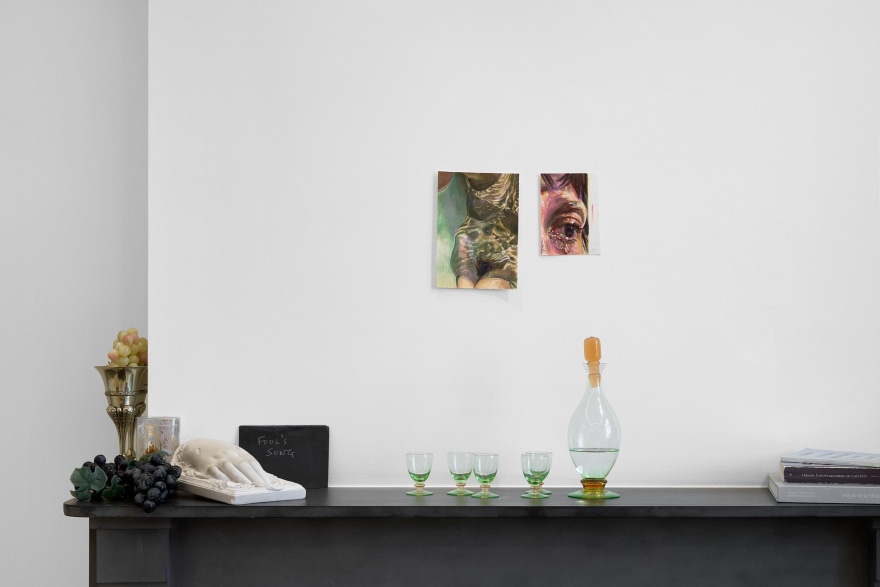 Installation view of Giulia Messina, The statue kissed me but no one was looking at us, Nino Mier Gallery, Brussels, June 13 – July 19, 2025