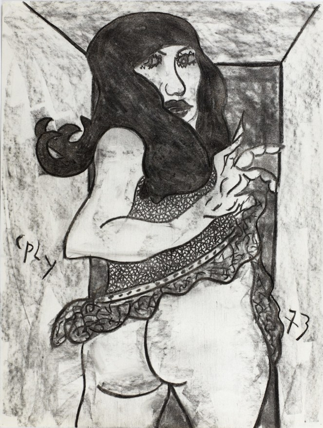 William N. Copley, Untitled, 1973. Charcoal on paper, 23 1/2 x 18 in, 59.7 x 45.7 cm (WC20.018)