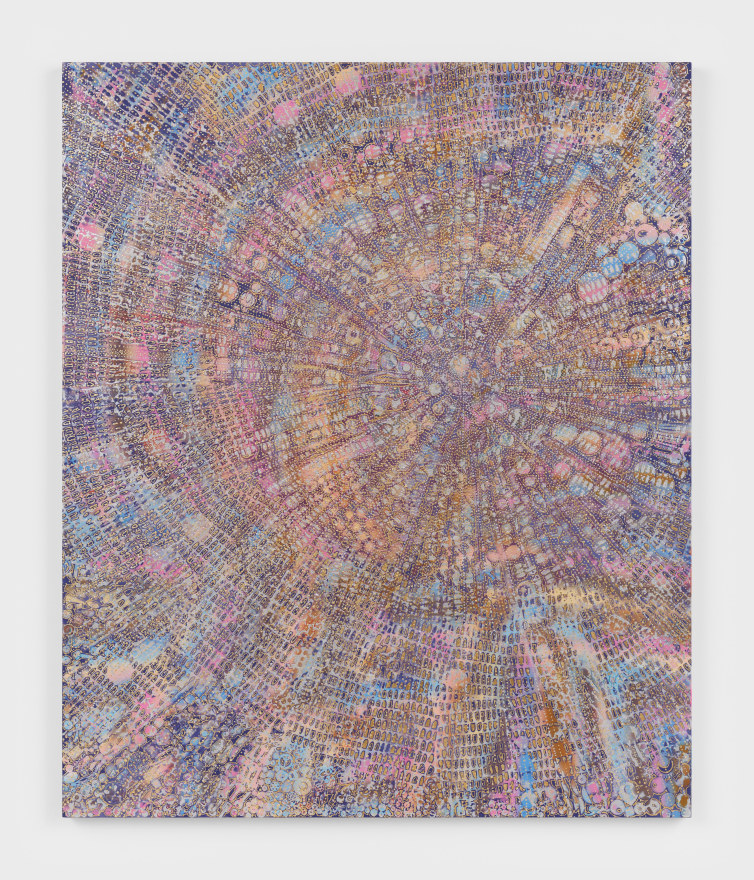 Mindy Shapero Portal Scar, reached out and touched the time, 2023 Acrylic, gold and silver leaf on linen 72 x 60 in 182.9 x 152.4 cm (MS23.013)