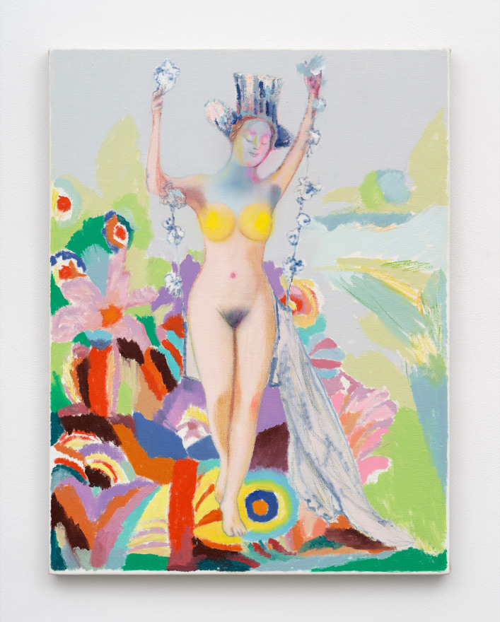 Alessandro Pessoli, La dolce ora, 2023, Oil, colored pencils, acrylic, pencils on canvas, 33 x 25 in 83.8 x 63.5 cm (APE23.007)