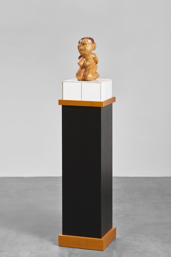 Werner B&uuml;ttner, Damenbad KPX (Monika), 1988, Wood, tiles; Sculpture: 13 3/4 x 5 7/8 x 8 1/4 in (35 x 15 x 21 cm); Pedestal: 51 5/8 x 14 5/8 x 14 5/8 in (131 x 37 x 37 cm); WB88.006
