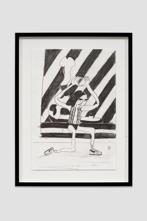 Nel Aerts Heart and D, 2022 Graphite on paper 18 1/2 x 12 3/4 in (framed) 47 x 32.5 cm (framed) (NAE23.023)