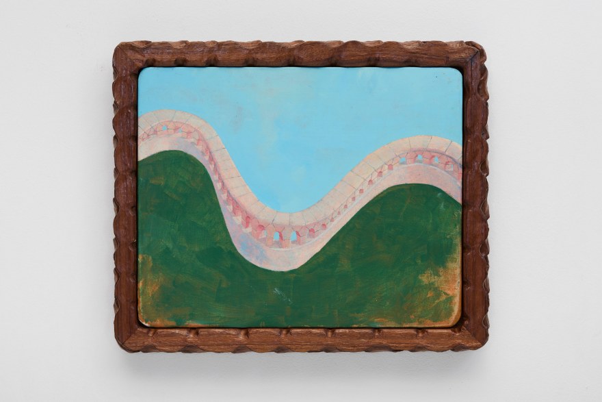 Karel Dicker Garden in the Sky, 2025 Acrylic on Belgian linen with American walnut frame 11 3/8 x 13 3/4 in 28.9 x 34.9 cm (KDI25.030)