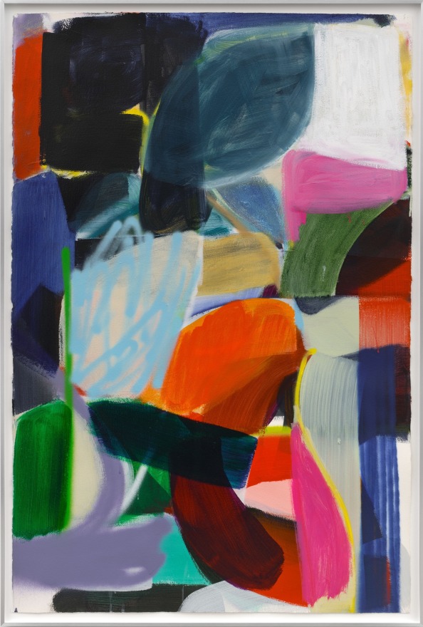 Liliane Tomasko COMPRESSION JANUARY, 2023 Acrylic and acrylic spray on paper 62 1/2 x 42 1/2 x 1 1/2 in (framed) 158.8 x 108 x 3.8 cm (framed) (LTO23.003)