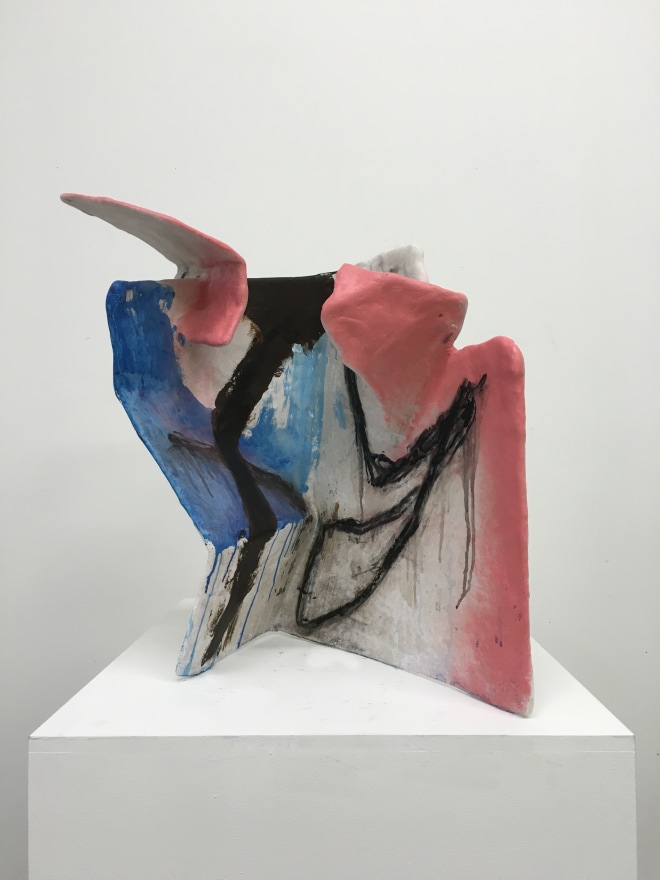 Ernesto Burgos, Scintilla, 2015. Fiberglass, resin, acrylic, spray paint, charcoal, oil and cardboard, 28 x 27 x 14 inches (EB16.006)