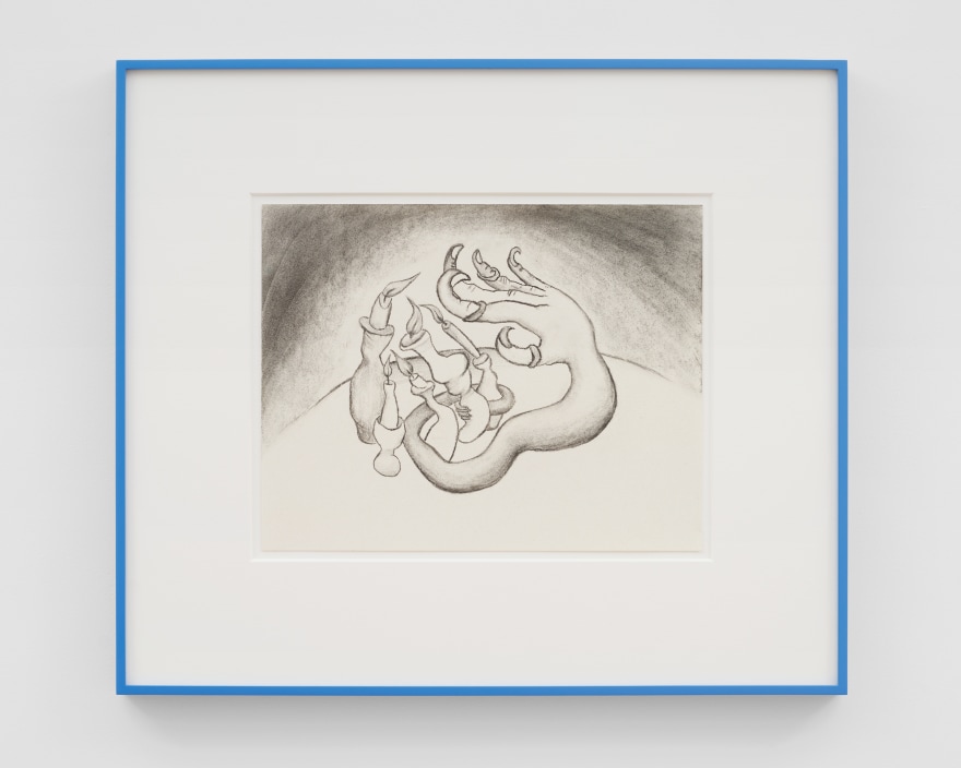 Ginny Casey Summoning Warmth, 2022 Charcoal on paper 20 1/8 x 23 1/8 x 1 1/2 in (framed) 51.1 x 58.7 x 3.8 cm (framed) (GCA22.021)