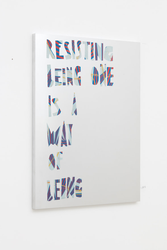 Eve Fowler, Resisting being one is a way of being, 2018, Acrylic print on aluminum, unique, 30 x 22 1/2 in (76.2 x 57.1 cm), EF18.003