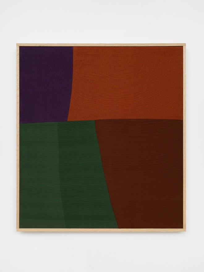 Ethan Cook, Logan, 2020. Hand woven cotton and linen, framed 32 x 29 in, 81.3 x 73.7 cm (ECO20.045)
