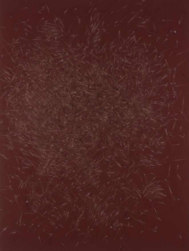 Thomas Wachholz Ohne Titel (Reibfl&auml;che), 2016 Red phosphorous, binder on wood 55 x 41 x 1.4 in 140 x 105 x 3.5 cm (TW16.050)