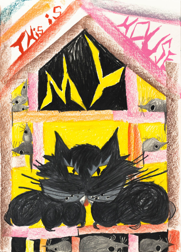 Bendix Harms, This is MY House, 2020. Wax crayon on paper, 27 1/2 x 19 3/4 in, 70 x 50 cm (BHA20.024)