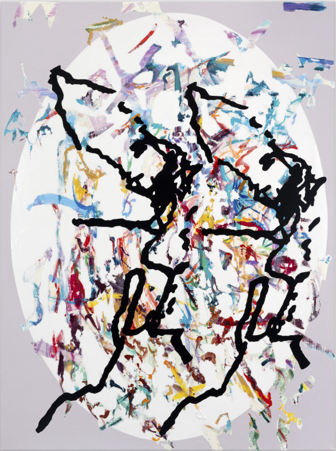 Ana Villagomez Bubbled Dwellers, 2025 Signed, titled, and dated on verso Acrylic and flashe on verso 40 x 30 in 101.6 x 76.2 cm (AVI25.009)
