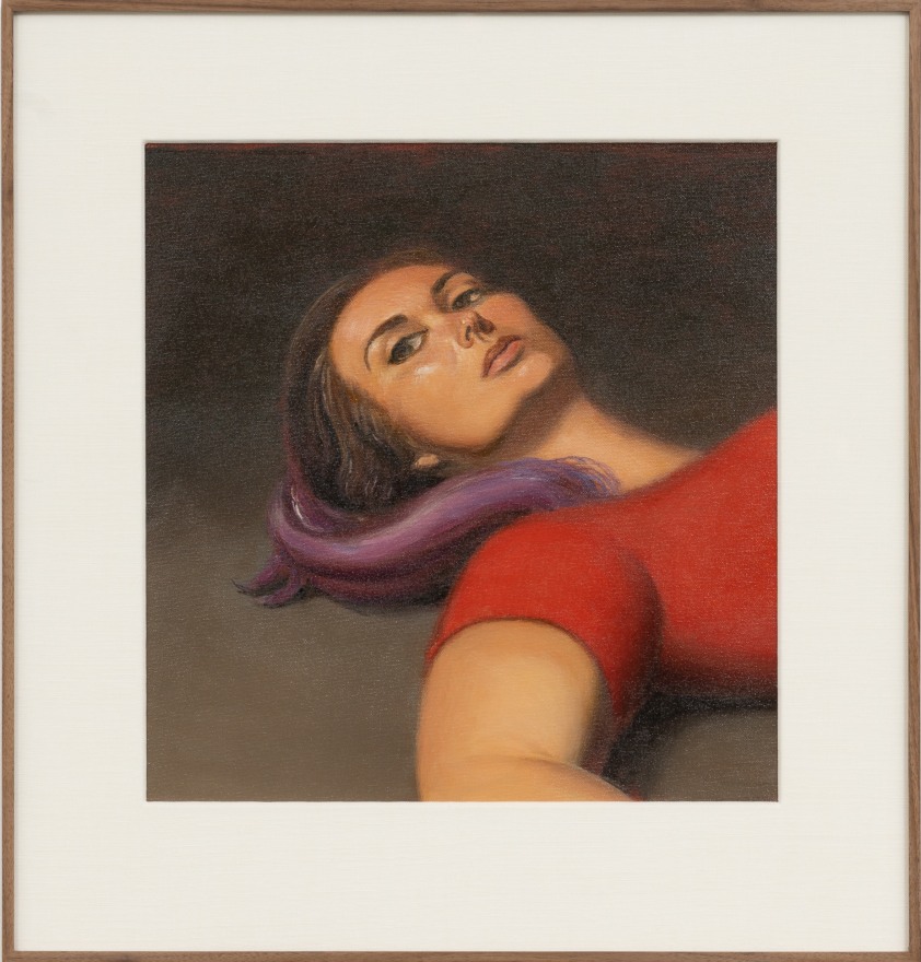 Jansson Stegner Anna Reclining, 2023 Oil on canvas 23 3/4 x 22 5/8 in (framed) 60.3 x 57.5 cm (framed) (JAS23.007)