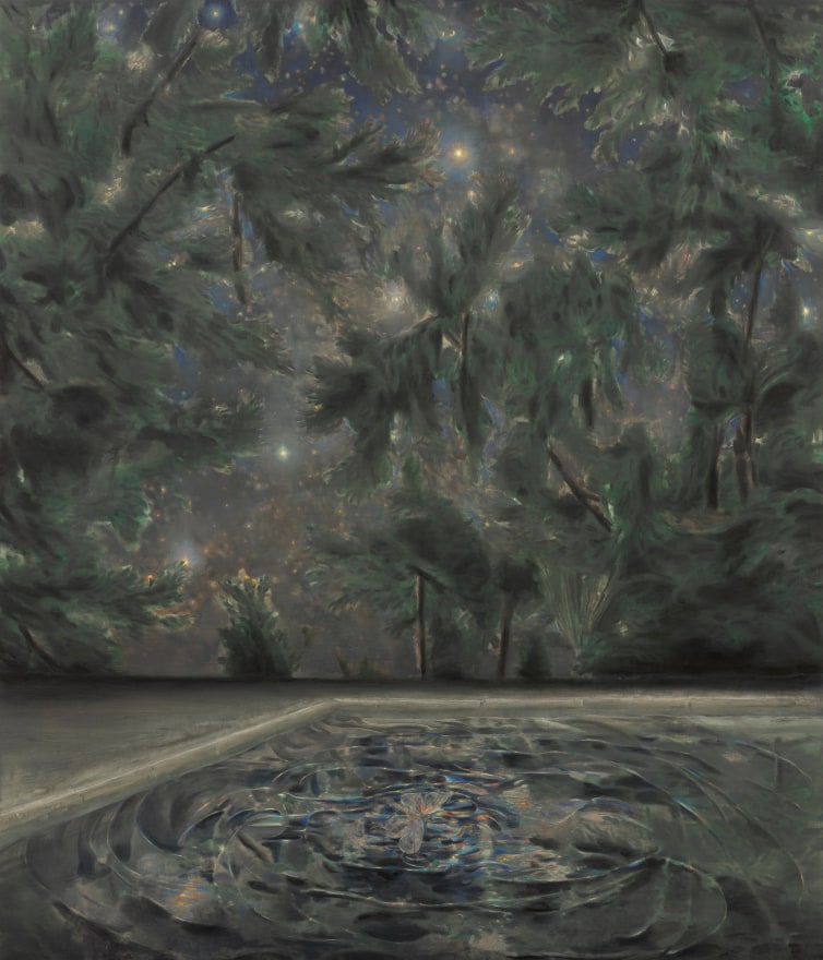 Marin Majić Nightswim II, 2023 Color pencil, marble dust, wax and oil color on linen 82 5/8 x 70 3/4 in 209.8 x 179.8 cm (MMA23.012)