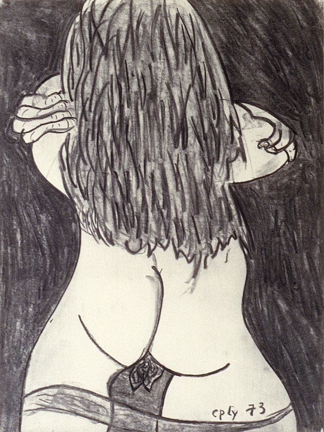William N. Copley, Untitled, 1973. Charcoal on paper, 23 1/2 x 18 in, 59.7 x 45.7 cm (WC20.012)