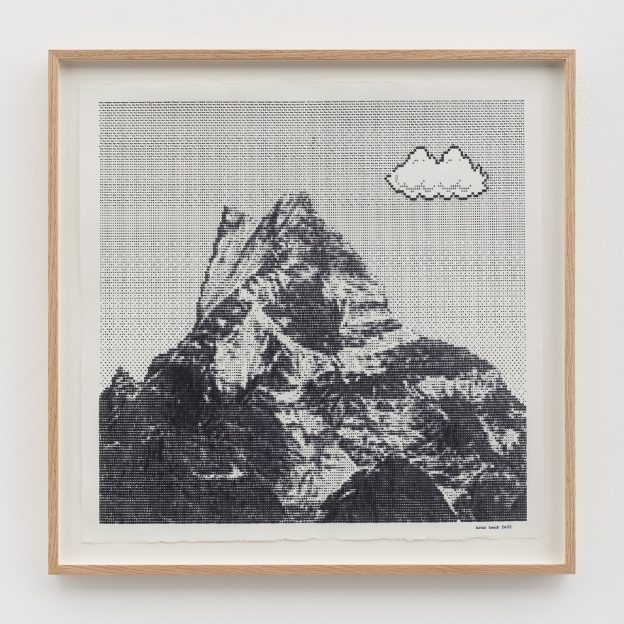 Arno Beck Untitled, 2022 Typewriter drawing on paper 20 3/4 x 20 3/4 x 1 1/4 in (framed) 52.7 x 52.7 x 3.2 cm (framed) (ABE22.009)