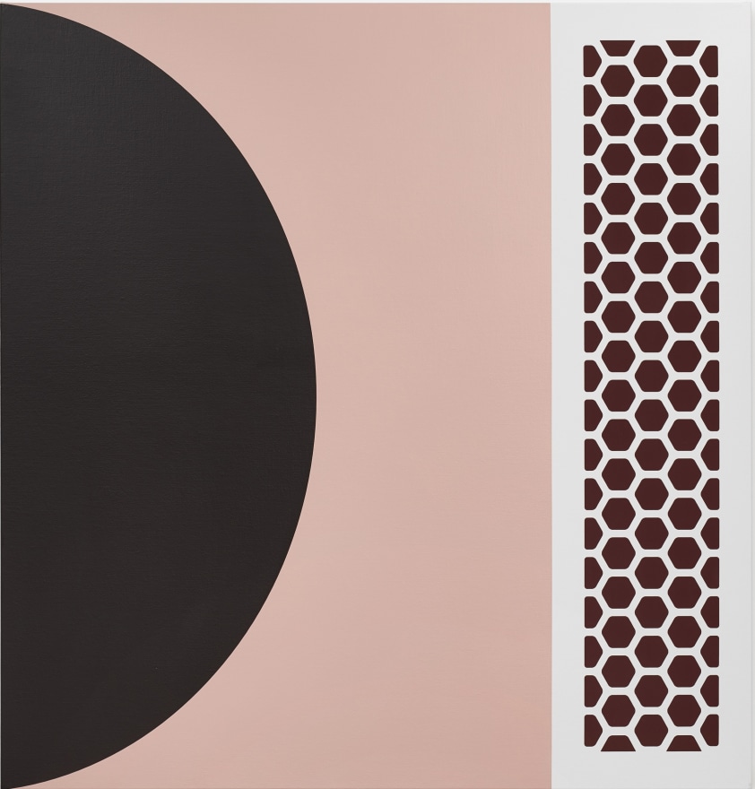 Thomas Wachholz, Femina, 2019. Red phosphorous and acrylic on canvas, 43.3 x 41.3 x 1.4 in, 110 x 105 x 3.6 cm (TW19.006)