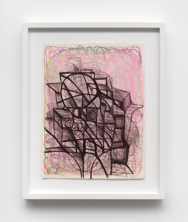 Joanne Greenbaum Untitled, 2010 Ball-point pen and archival marker on paper 15 5/8 x 12 5/8 x 1 5/8 in (framed) 39.7 x 32.1 x 4.1 cm (framed) (JGR22.006)