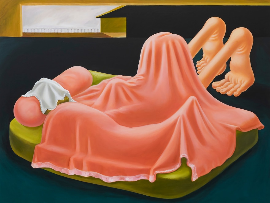 Louise Bonnet Interior with Pink Blanket, 2019 Oil on linen 72 x 96 in 182.9 x 243.8 cm (LB19.015)