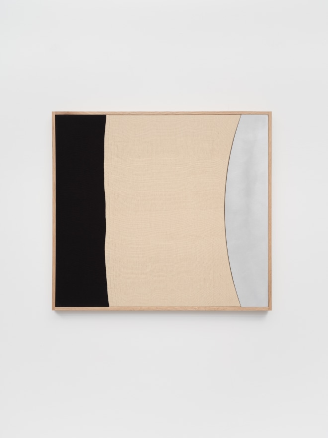 Ethan Cook Aluminum Curve, 2020 Hand woven cotton, aluminum, framed 29 x 32 inches 73.7 x 81.3 cm (ECO20.057)