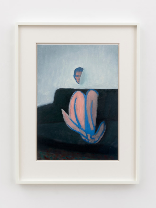 Jonathan Wateridge Black Couch, 2025 Oil on paper 27 1/8 x 20 7/8 x 1 5/8 in (framed) 69 x 53 x 4 cm (framed) (JWA25.036)