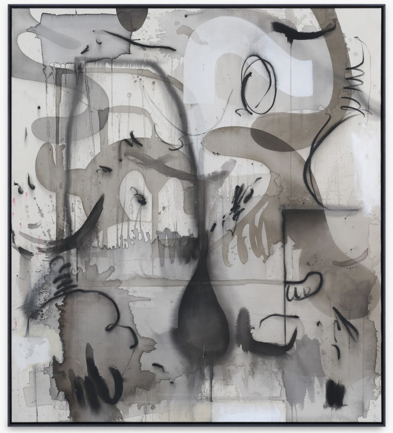 Jan-Ole Schiemann, Equilibrium br&ouml;selig, 2020. Ink, acrylic, oil pastel and charcoal on canvas, 55 1/8 x 49 1/4 in, 140 x 125 cm (JS20.016)