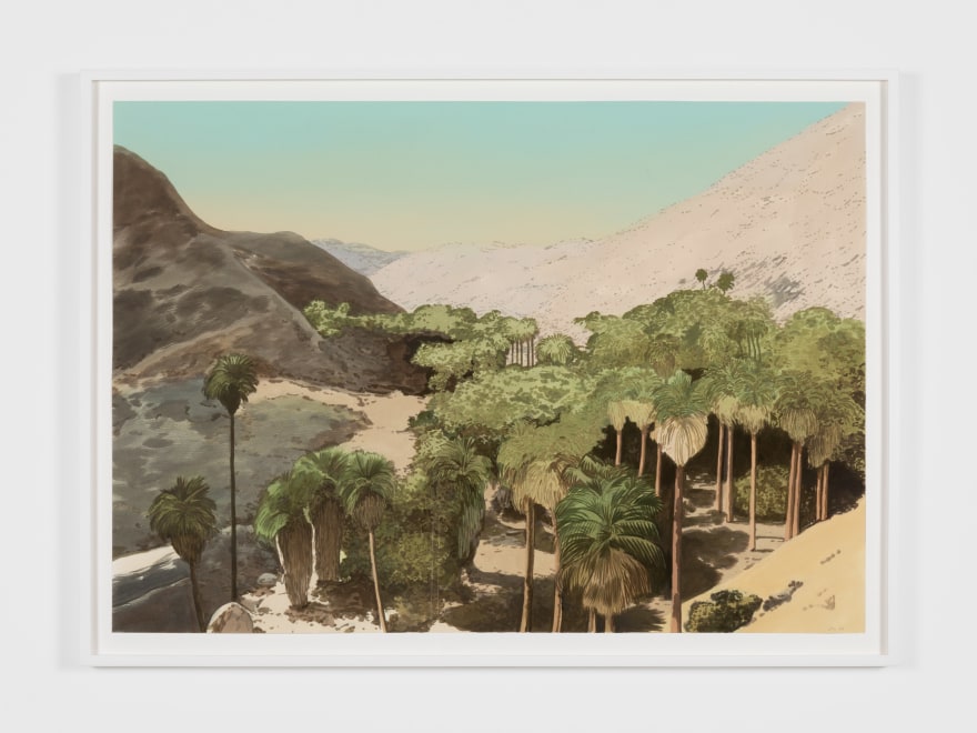 Jake Longstreth Palm Canyon 2, 2020 watercolor on paper 24 x 34 in 61 x 86.4 cm 26 3/4 x 36 3/4 in (framed) 67.9 x 93.345 cm (framed) (JLO20.057)
