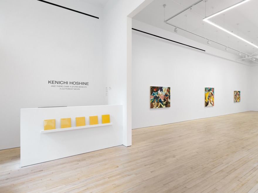 Installation view of Kenichi Hoshine, And There Came a Storm Beneath a Cutthroat Moon, Nino Mier Gallery, Tribeca, May 16 – June 14, 2025