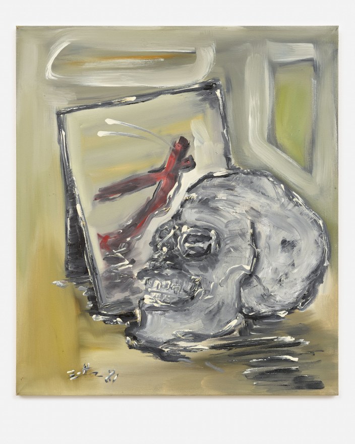 Werner B&uuml;ttner, Moderne Kunst II, 1981, Oil on canvas, 31 1/2 x 27 1/2 in (80 x 70 cm), WB81.003