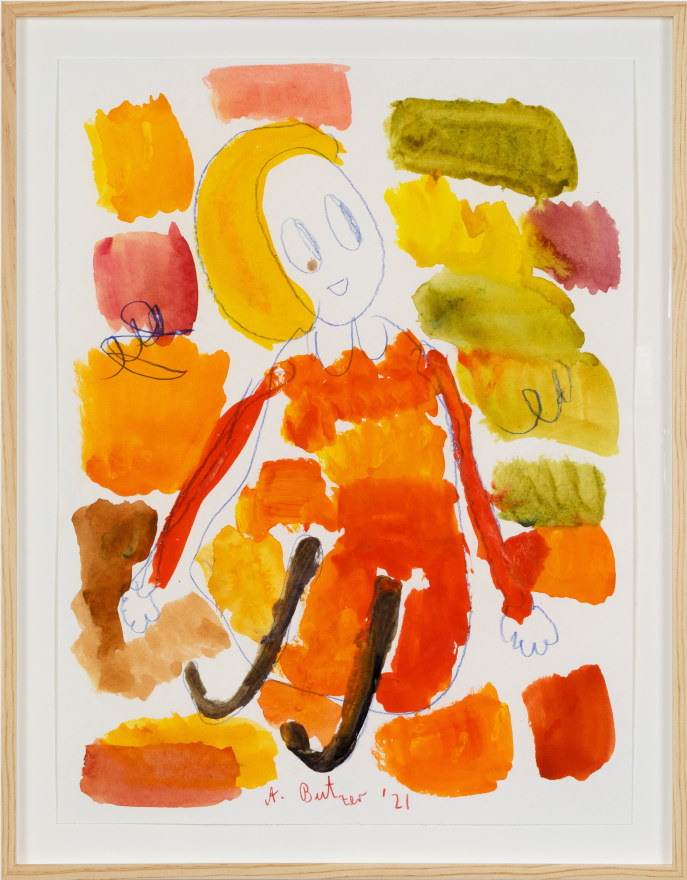 Andr&eacute; Butzer Untitled, 2021 Watercolor, crayon, and pencil on paper 18 7/8 x 14 1/8 in 48 x 36 cm (AB21.017)