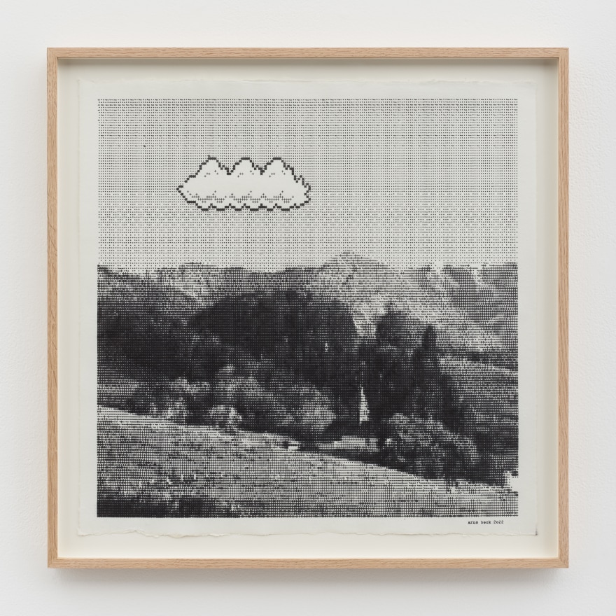 Arno Beck Untitled, 2022 Typewriter drawing on paper 20 3/4 x 20 3/4 x 1 1/4 in (framed) 52.7 x 52.7 x 3.2 cm (framed) (ABE22.004)
