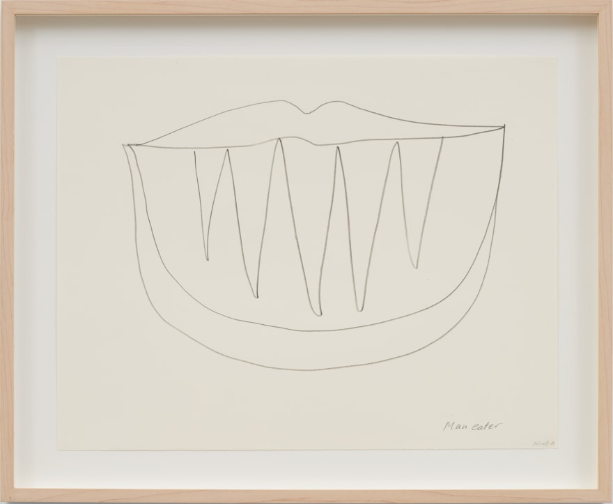 Mia Enell Man eater, 2019 Paper, pencil 11 x 14 in 27.9 x 35.6 cm (unframed) 43,5 x 36,5 cm (framed) (MEN23.015)