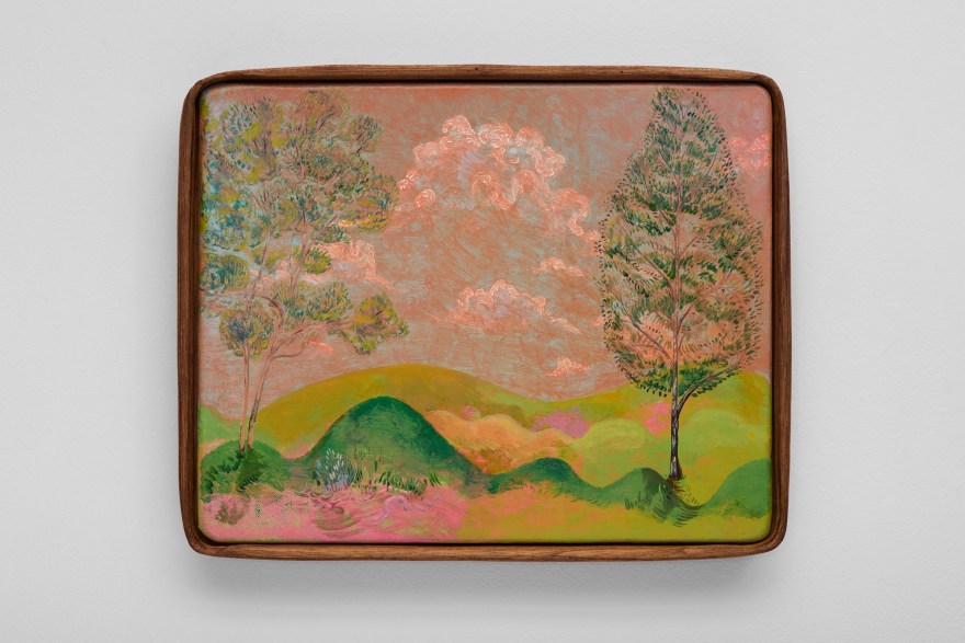 Karel Dicker Orange Hillside, 2025 Acrylic on Belgian linen with Meranti frame 10 1/4 x 12 5/8 in 26 x 32.1 cm (KDI25.011)
