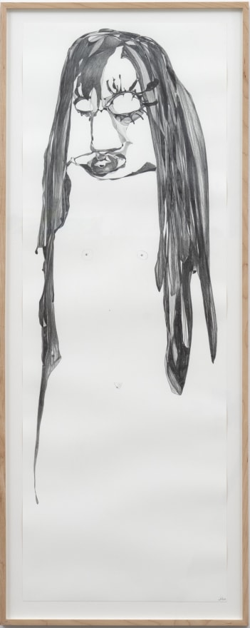 Nicola Tyson Tall Drawing #13, 2009 Graphite on paper 46 1/4 x 16 1/2 in (framed) 117.5 x 41.9 cm (framed) (NTY24.004)