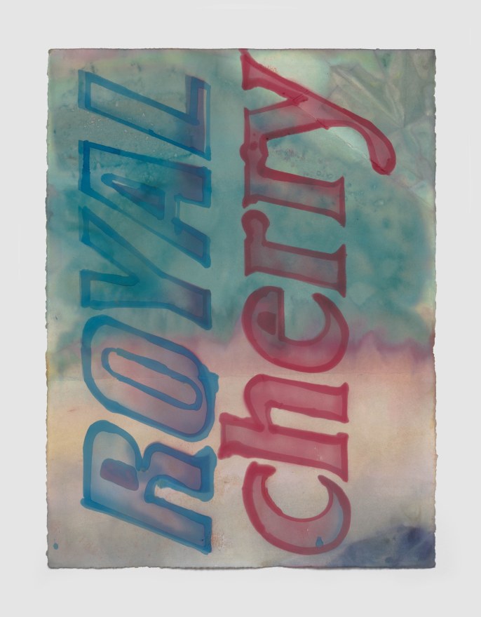 Nicolas Shake ROYAL cherry, 2023 Dye on paper, weathered 33 1/8 x 25 5/8 in (framed)  84 x 65 cm (framed) (NSH23.011)