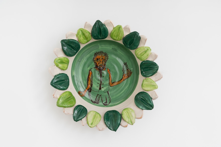 Lola Montes Indigenous plate, 2022 Hand-painted terracotta bowl 10 1/2 x 10 1/2 x 3 in 26.7 x 26.7 x 7.6 cm (LMO22.057)