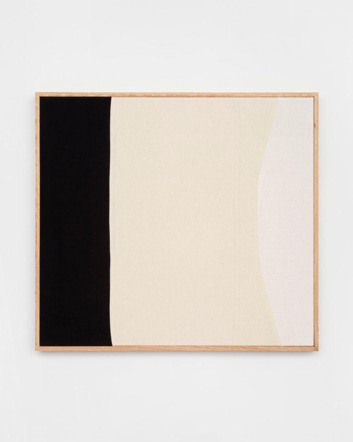 Ethan Cook, Fall Back Into Place, 2020. Hand woven cotton and linen, framed 29 x 32 in, 73.7 x 81.3 cm (ECO20.029)