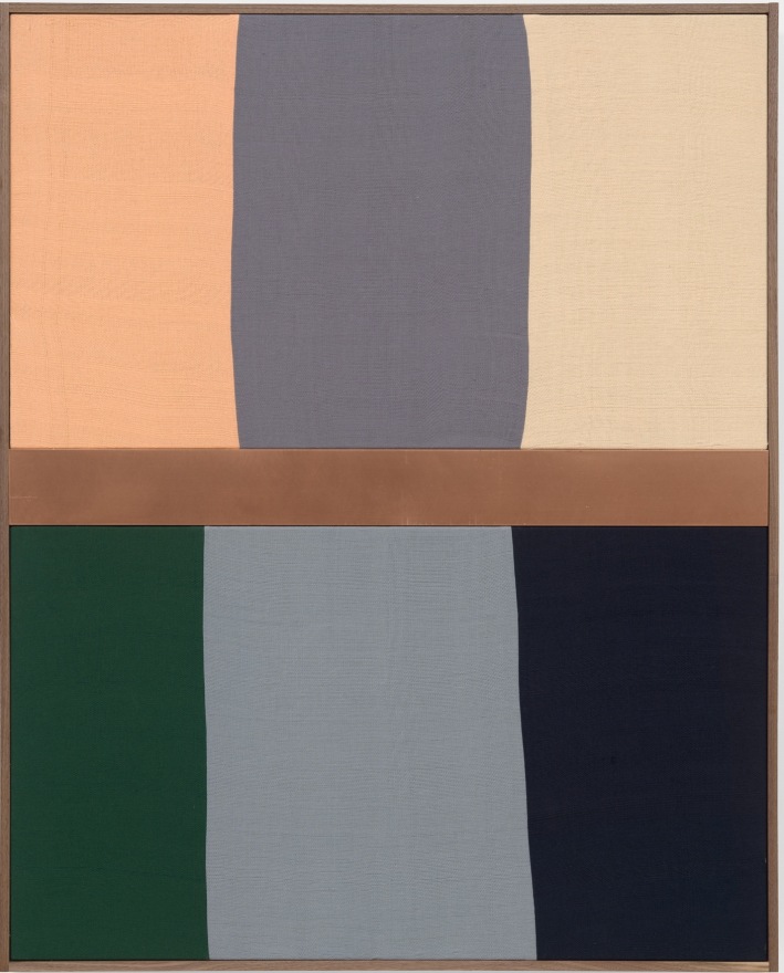 Ethan Cook Untitled, 2025 Signed and dated on verso Hand-woven cotton and copper 50 x 40 in (framed) 127 x 101.6 cm (framed) (ECO25.027)