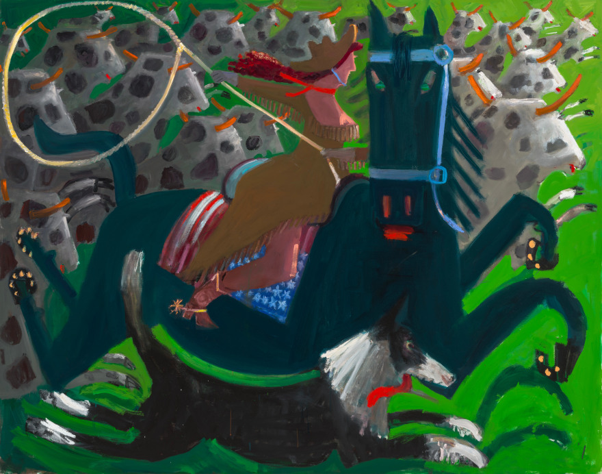 Kyle Staver Annie Oakley, 2025 Oil on linen 54 x 70 in 137.2 x 177.8 cm (KST25.001)