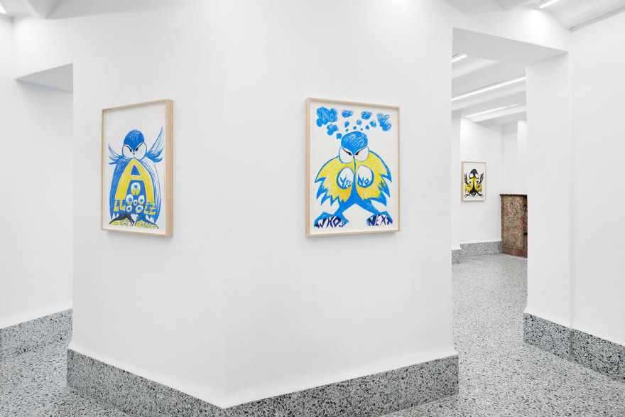 Installation View of Bendix Harms, Bird Nation, April 18 - May 13, 2023 | Nino Mier Gallery Brussels