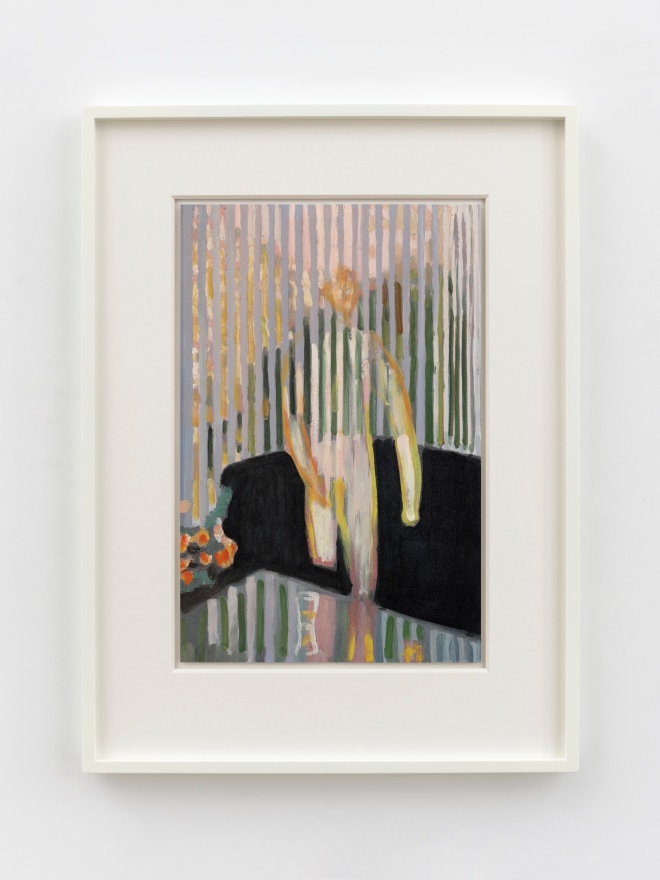 Jonathan Wateridge Blinds, 2025 Oil on paper 24 3/4 x 18 3/8 x 1 5/8 in (framed) 62.9 x 46.8 x 4 cm (framed) (JWA25.008)