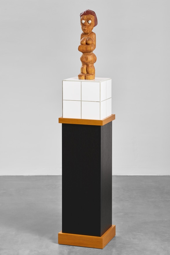 Werner B&uuml;ttner, Damenbad KPX (Marion), 1988, Wood, tiles; Sculpture: 21 5/8 x 5 1/8 x 6 1/4 in (55 x 13 x 16 cm); Pedestal: 51 5/8 x 14 5/8 x 14 5/8 in (131 x 37 x 37 cm); WB88.005