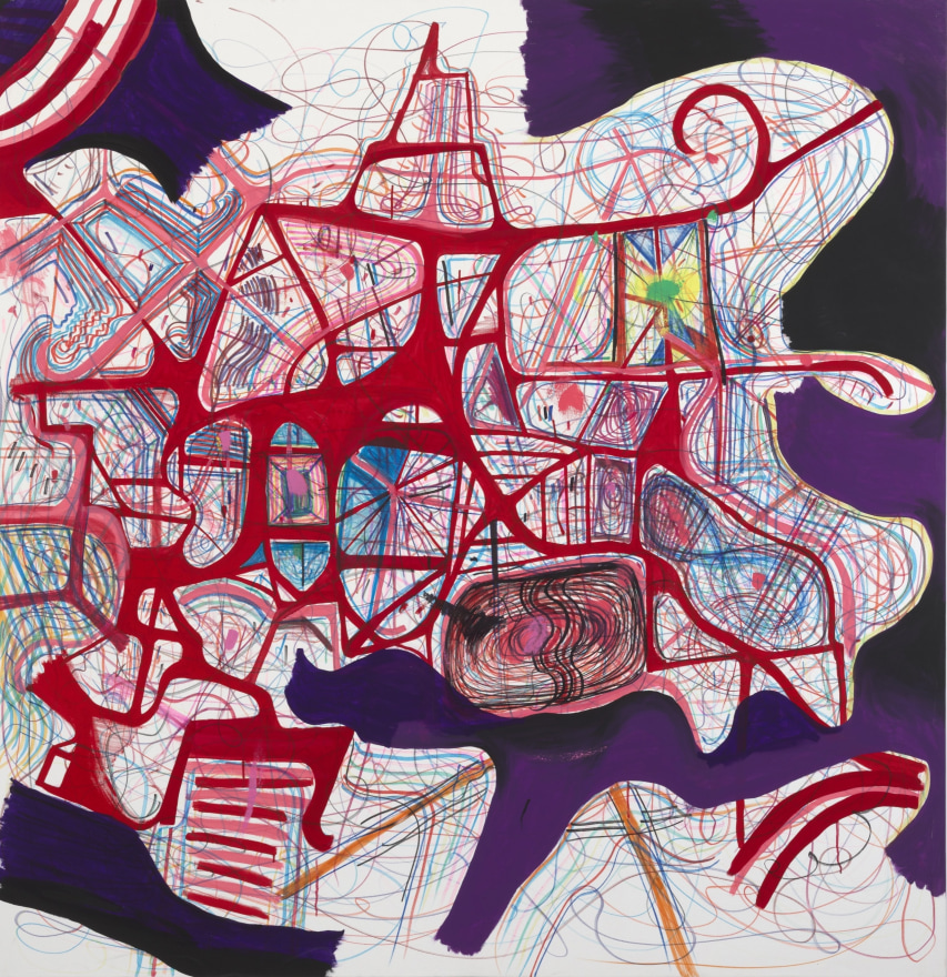 Joanne Greenbaum Untitled, 2023 Acrylic, oil, and marker on canvas 72 x 70 in 182.9 x 177.8 cm (JGR25.002)