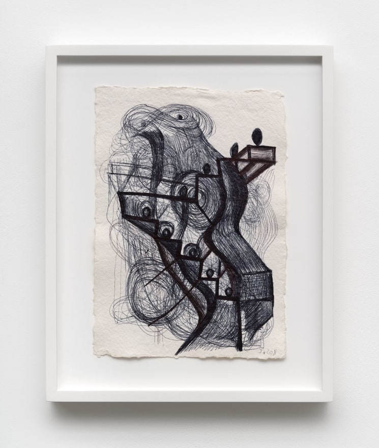 Joanne Greenbaum Untitled, 2011 Ball-point on paper 15 5/8 x 12 5/8 x 1 5/8 in (framed) 39.7 x 32.1 x 4.1 cm (framed) (JGR22.005)