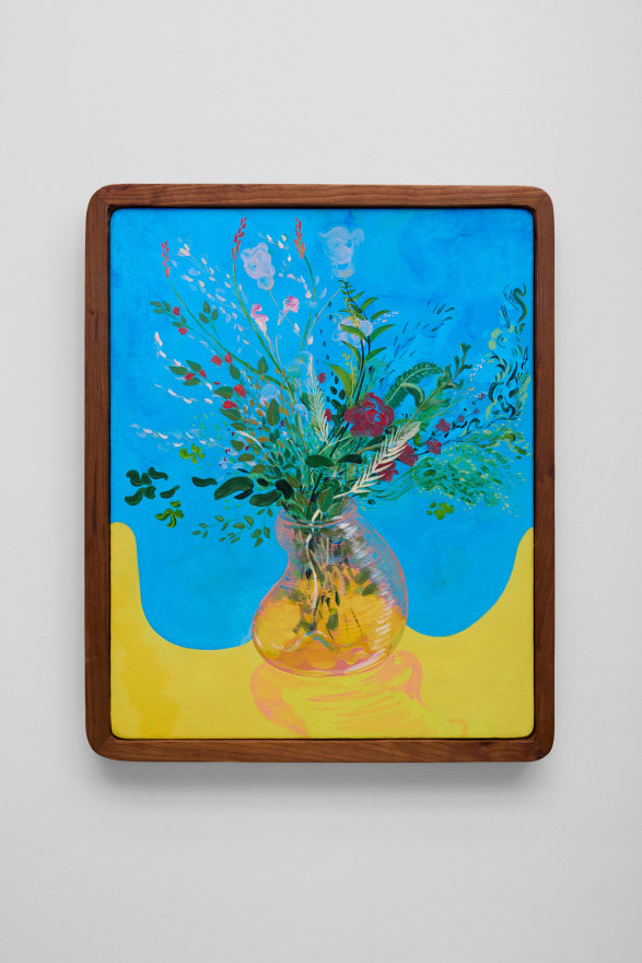Karel Dicker Blue Room, 2025 Acrylic on Belgian linen with Dutch cherry frame 21 1/2 x 17 1/2 in 54.6 x 44.5 cm (KDI25.029)