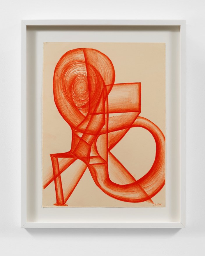 Joanne Greenbaum Untitled, 2016 Colored pencil on paper 19 x 15 1/4 in (framed) 48.3 x 38.7 cm (framed) (JGR22.030)